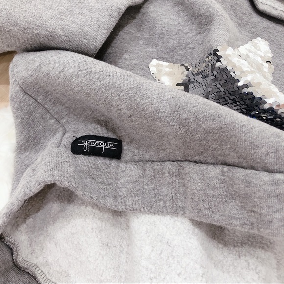 Yporque sequin star sweatshirt girls sz 10 - Picture 7 of 8